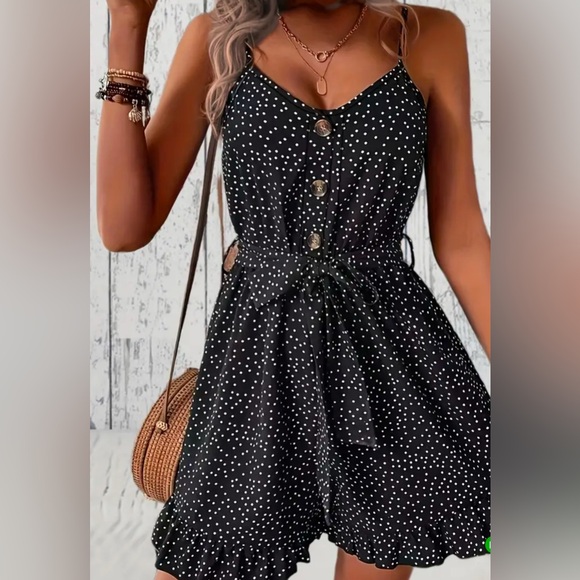 SO CHIC BOUTIQUE POLKA DOT ROMPER - Picture 3 of 5